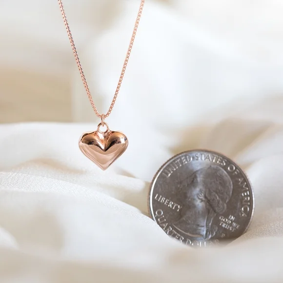 Rose Gold Heart Necklace (S925) - Only 3 left! - Picture 5 of 5